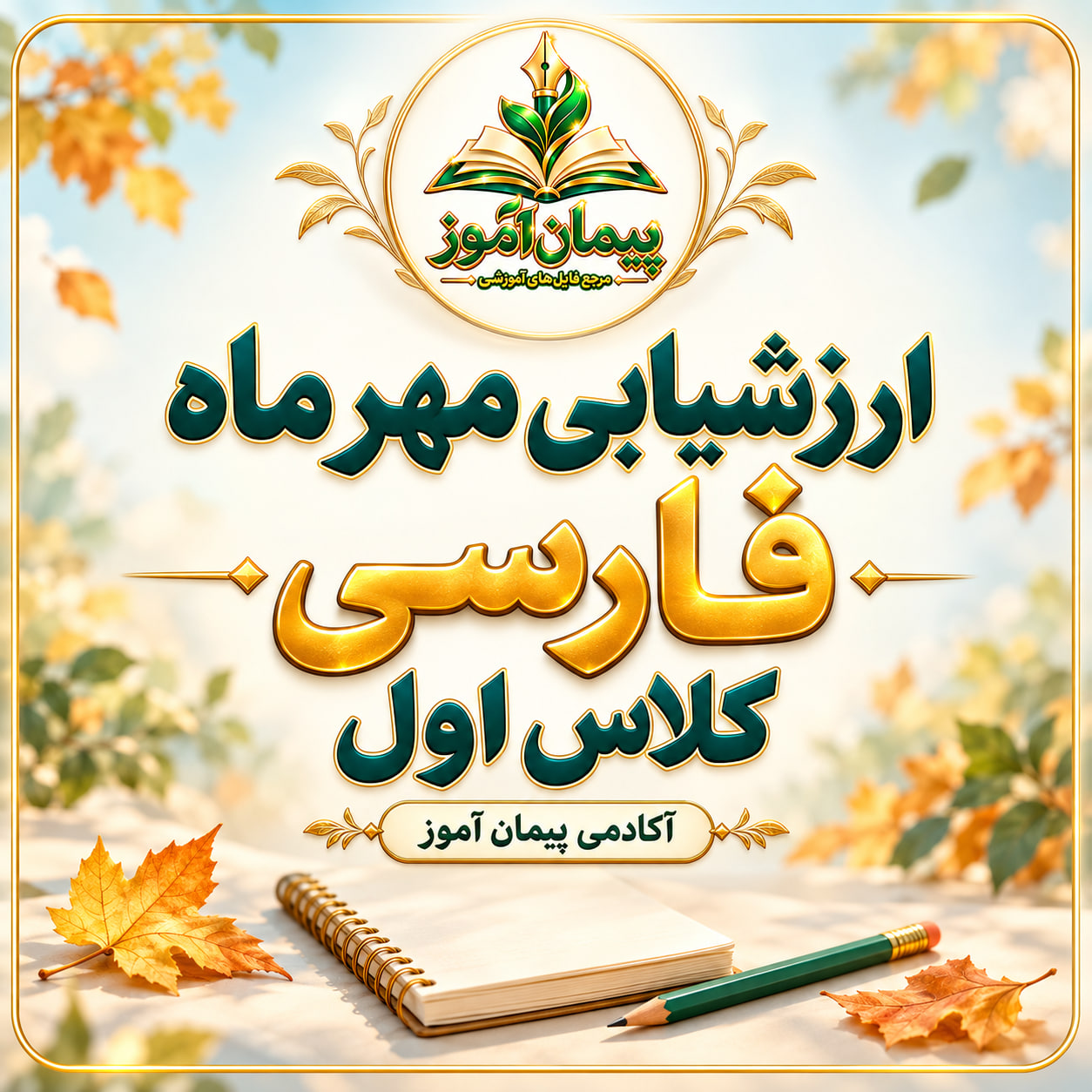 نمونه سوالات استاندارد کلاس اول فارسی مهرماه | تدوین شده توسط دکتر پیمان عرفانی